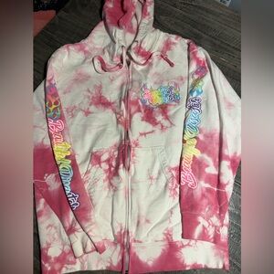 Beautiful Disaster “Glow” Pink Tie-Dye Zip Hoodie